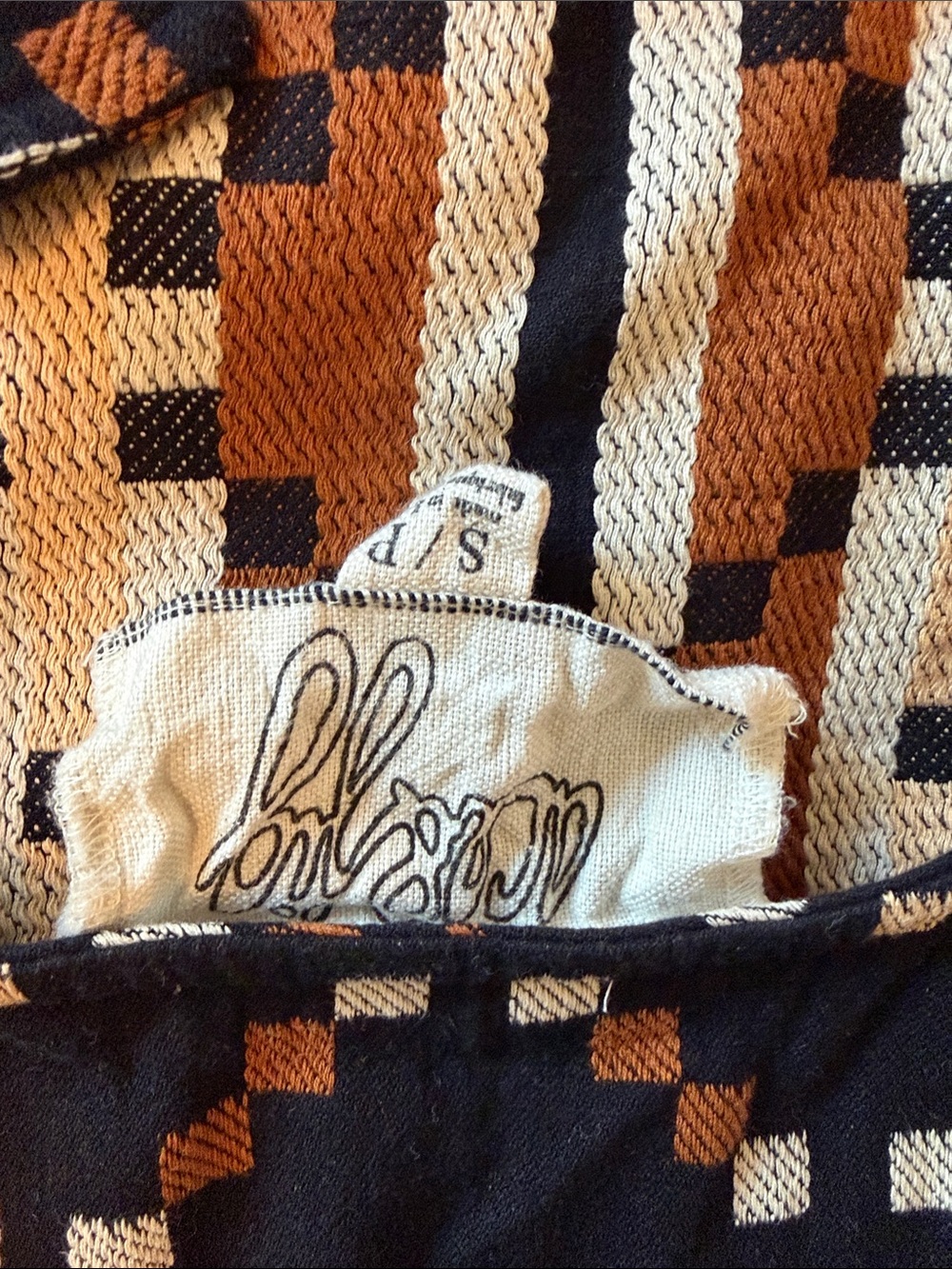 Ace & Jig Black Allovers with Orange and Cream Geometric Print - Picture 5 of 6